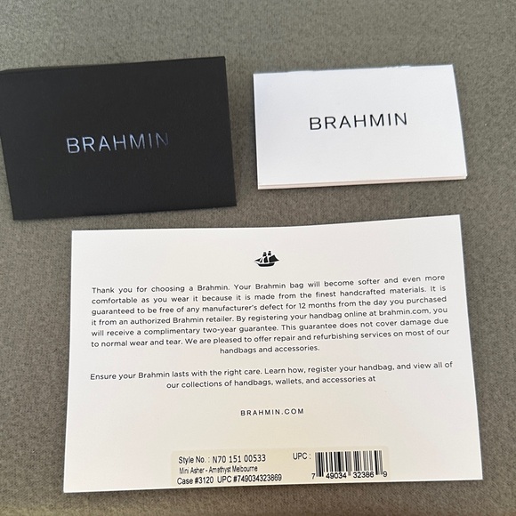 Brahmin Mini Asher Amethyst Melbourne Crossbody Tote Shoulder Bag New with Tags - Picture 3 of 16